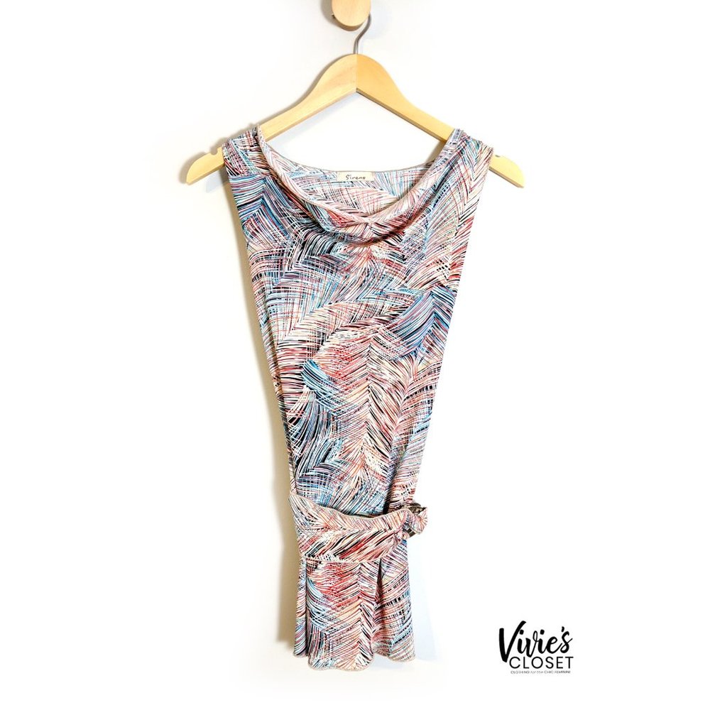 Sirens Belted Cowl Tunic Top Size Medium